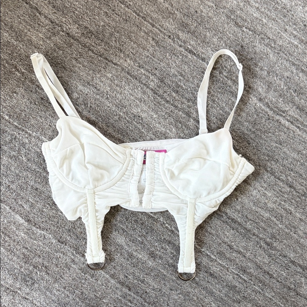 Edikted White Mesh Bustier Top
